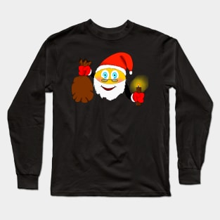 Merry Christmas Santa & Candle Long Sleeve T-Shirt